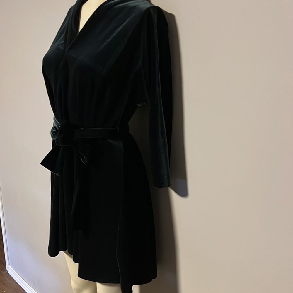 Velvety Deep Green Zara Women Dress XS - Picture 2 of 5
